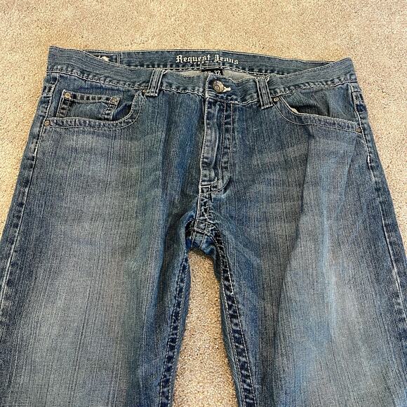 Request Jeans Mens Premium Lightwash Denim Bootcut 38x32 - Picture 6 of 13
